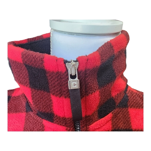 Chaps Women's Buffalo Plaid Fleece Pullover, Red/Black 1/4 Zip, Size Small, S - Picture 6 of 11